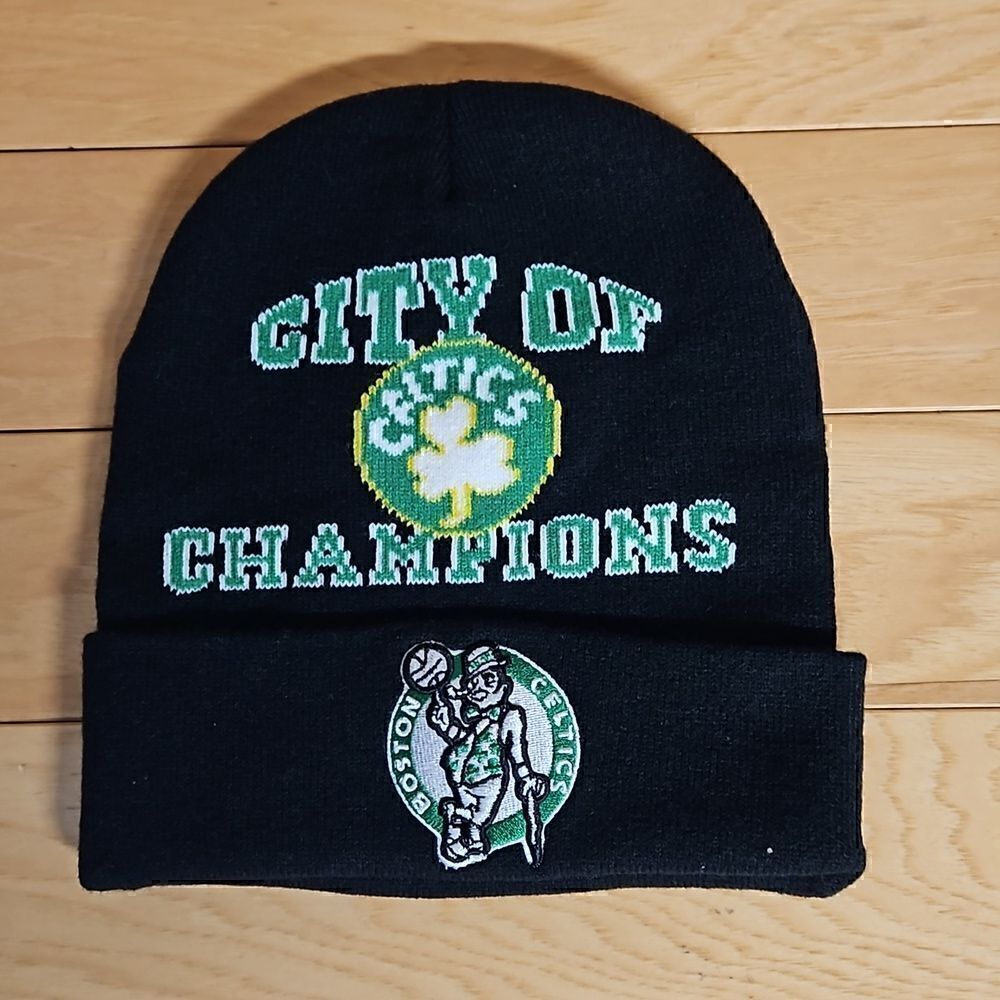 Boston Celtics Beanie Mitchell & Ness Cuff Winter Hat Cap City of Champions NWT